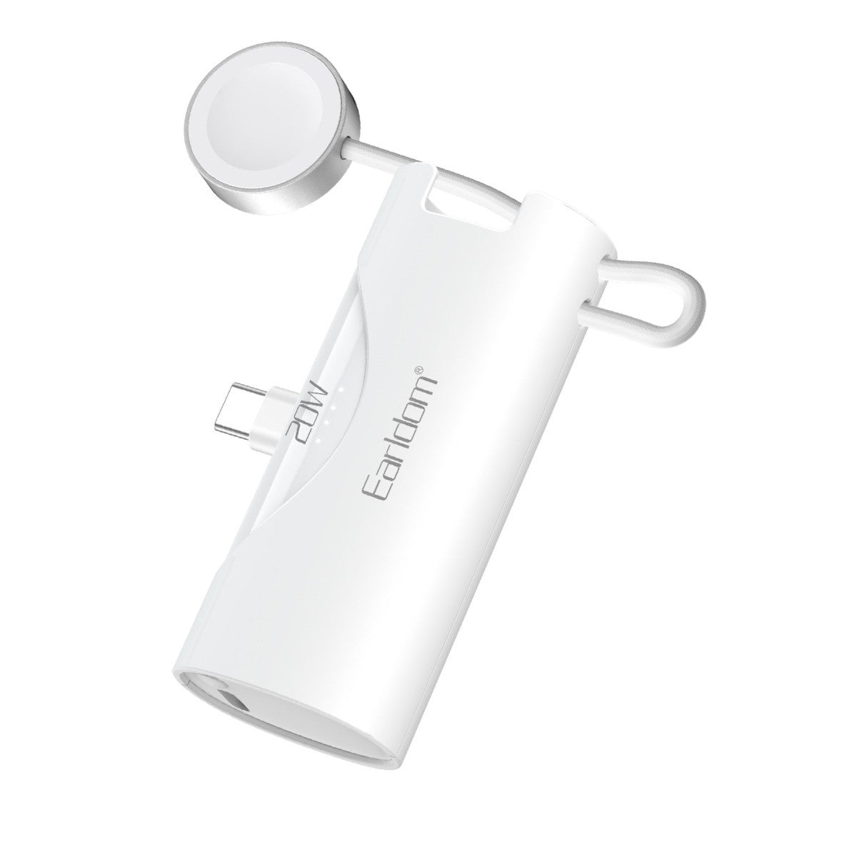Earldom PD46 5.000 mAh 20W Dahili Type-C Çıkışlı Ekstra Dahili 2.5W Saat Şarj Kablolu PD Hızlı Şarj Mini Powerbank